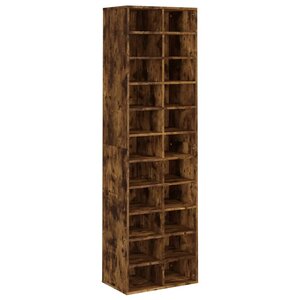 vidaXL Meuble à chaussures Chêne fumé 54x34x183 cm Bois d'ingénierie