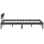 vidaXL Cadre de lit sans matelas gris bois massif 140x200 cm