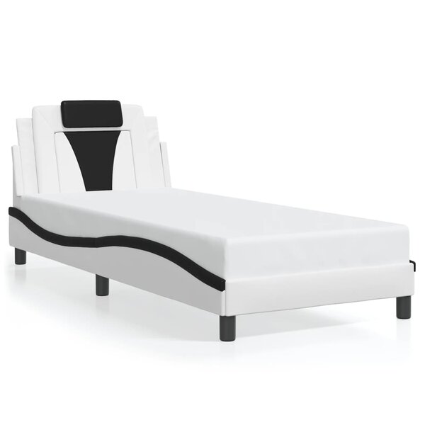 vidaXL Cadre de lit sans matelas blanc et noir 80x200 cm similicuir