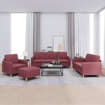 vidaXL Ensemble de canapés 4 Pièces avec coussins Rouge bordeaux Tissu
