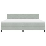 Lit Box Spring vidaXL avec Matelas & Lumière LED Gris clair 200x200 cm Velours