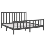 vidaXL Cadre de lit Gris Bois de pin massif 200x200 cm