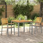 vidaXL Ensemble de salle à manger de jardin 3 pièces en bois massif d'acacia et métal