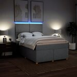 vidaXL Sommier à lattes de lit avec matelas Gris clair 140x200cm Tissu