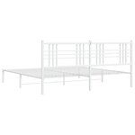vidaXL Cadre de lit métal sans matelas et tête de lit blanc 193x203 cm