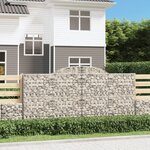 vidaXL Paniers à gabions arqués 15 Pièces 300x30x140/160 cm fer galvanisé