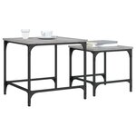 vidaXL Tables basses gigognes 2 Pièces sonoma gris bois d'ingénierie