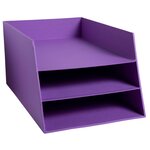 Corbeille À Courrier Combo 3 Niveaux Carton Teksto - Violet - X 4 - Exacompta