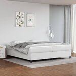 vidaXL Sommier à lattes de lit avec matelas Blanc 200x200cm Similicuir