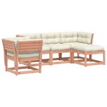 vidaXL Salon de jardin 5 Pièces avec coussins bois massif douglas