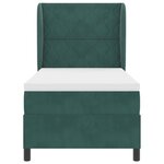 Lit box spring vidaXL avec matelas en vert foncé  90x200 cm  velours