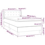 vidaXL Sommier à lattes de lit avec matelas Gris 80x200 cm Similicuir