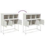 vidaXL Buffet blanc 100 5x39x107 cm acier laminé à froid