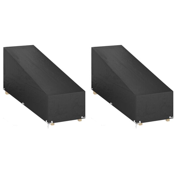 vidaXL Housses pour chaise longue 2 Pièces 12 œillets 205x75x40/70 cm PE