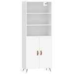 vidaXL Buffet haut Blanc 69 5x34x180 cm Bois d'ingénierie