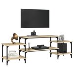 vidaXL Meuble TV Chêne sonoma 157x35x52 cm bois d'ingénierie