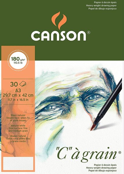 Bloc papier dessin 'C' à grain A3 180 g CANSON