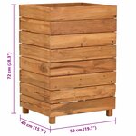 vidaXL Lit surélevé 50x40x72 cm bois de teck recyclé et acier