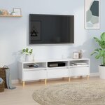 vidaXL Meuble TV blanc 150x30x44 5 cm bois d'ingénierie