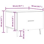 vidaXL Table basse Chêne fumé 50x50x40 cm Bois d'ingénierie