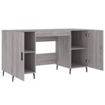 Bureau table poste de travail meuble d'ordinateur informatique étude sonoma 140 x 50 x 75 cm bois d'ingénierie gris 02_0023951