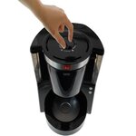 Cafetière Noir/Acier Brossé - 8 tasses - Systeme anti-gouttes