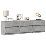vidaXL Meuble TV avec LED gris béton 180x34x50 cm bois d'ingénierie