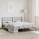 vidaXL Cadre de lit métal sans matelas et tête de lit noir 180x200 cm