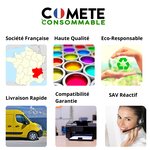 COMETE  Marque française - CARTOUCHES 29XL - Lot de 4 CARTOUCHES d'Encre Compatible avec EPSON 29 XL Fraise - pour Cartouche EPSON XP 245 XP 235 XP 345 (1 Noir 1 Cyan 1 Magenta 1 Jaune)