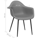 vidaXL Chaises à manger lot de 4 gris PP