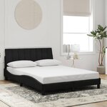 vidaXL Cadre de lit avec LED sans matelas noir 140x200 cm velours