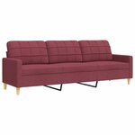 vidaXL Ensemble de canapés 2 Pièces coussins décoratifs bordeaux tissu