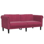 vidaXL Canapé à 2 places rouge bordeaux velours