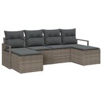 vidaXL Ensemble de canapés de jardin 6 pièces avec coussins gris en poly rotin