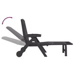 vidaXL Chaise longue pliable avec roues anthracite PP