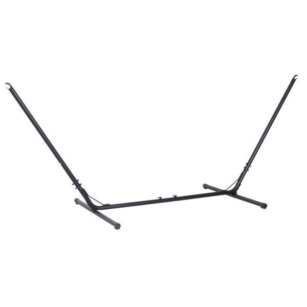 Support pied de hamac réglable structure robuste métal époxy noir dim. 3 08-3 80L x 1 08l x 1 20H m