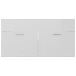 vidaXL Ensemble de meubles de bain Blanc brillant Bois d'ingénierie