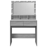 vidaXL Coiffeuse avec LED sonoma gris 80x41x134 5 cm