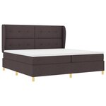 Lit Box Spring vidaXL avec Matelas - Marron Foncé  200x200 cm  Tissu