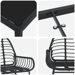 vidaXL Ensemble de salle à manger de jardin 9 pièces Noir Poly Rotin