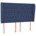 vidaXL Tête de lit avec oreilles Bleu 163x23x118/128 cm Tissu