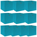 vidaXL Boîtes de rangement 10 Pièces Bleu azuré 32x32x32 cm Tissu