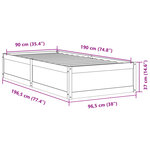 vidaXL Cadre de lit sans matelas cire marron 90x190 cm bois pin massif