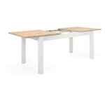 Table à manger extensible BERGEN - chêne artisan et blanc - 160-215 x 90 x 75 cm