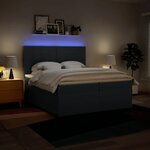 vidaXL Sommier à lattes de lit avec matelas Bleu 200x200 cm Tissu
