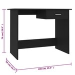 Bureau table poste de travail meuble d'ordinateur informatique étude 100 x 50 x 76 cm bois d’ingénierie noir 02_0023887