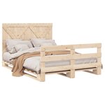 vidaXL Cadre de lit sans matelas avec tête de lit bois massif