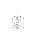 THIRARD - Chiffre 9  laiton  à visser  H.51mm  doré