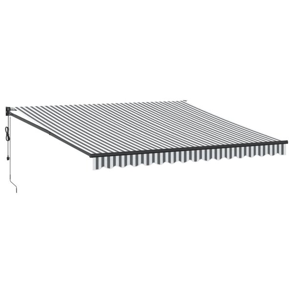 vidaXL Auvent rétractable anthracite et blanc 4x3 m tissu et aluminium