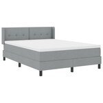 vidaXL Lit avec sommier à ressorts et matelas Gris clair 140x200 cm Tissu